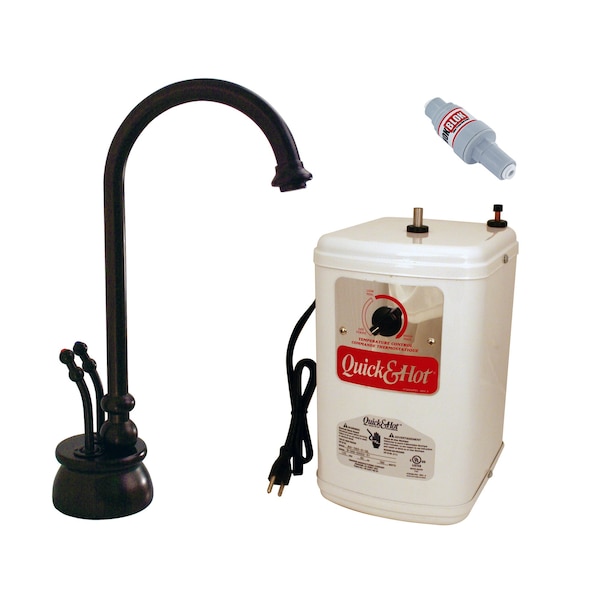Westbrass Docalorah 2-Handle Hot Water Dispenser Faucet W/ Hot Water Tank in Oil Rubbed Bronze D262HFP-12 - main
